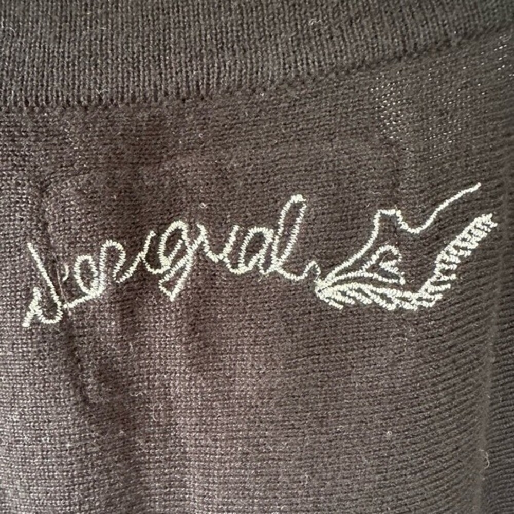 Desigual Loves Knitwear Art Deco Floral Exotic Bird Side Tie Unique Sweater XL - Picture 6 of 8